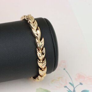 "Leaf Link Design Rose Gold Bracelet in High Quality Gold Plated Brass, XPBL1153